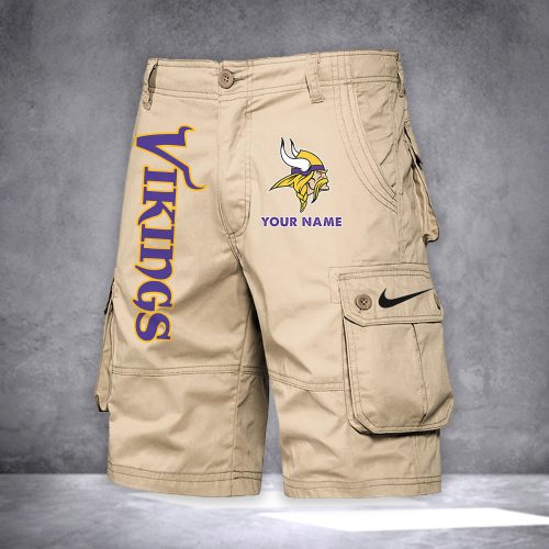 Vikings Personalized Casual Cargo Shorts For Fans