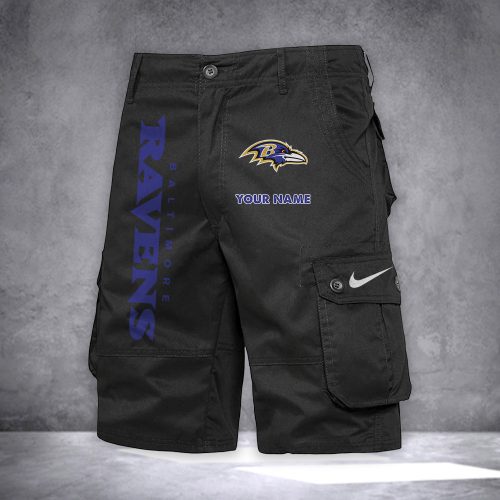 Ravens Personalized Casual Cargo Shorts For Fans