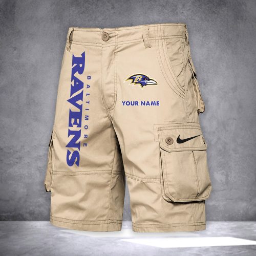 Ravens Personalized Casual Cargo Shorts For Fans