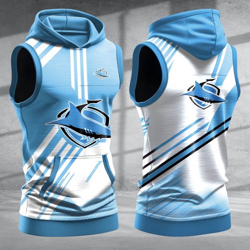 Cronulla Sharks Hooded Sleeveless Shirt PURZB423