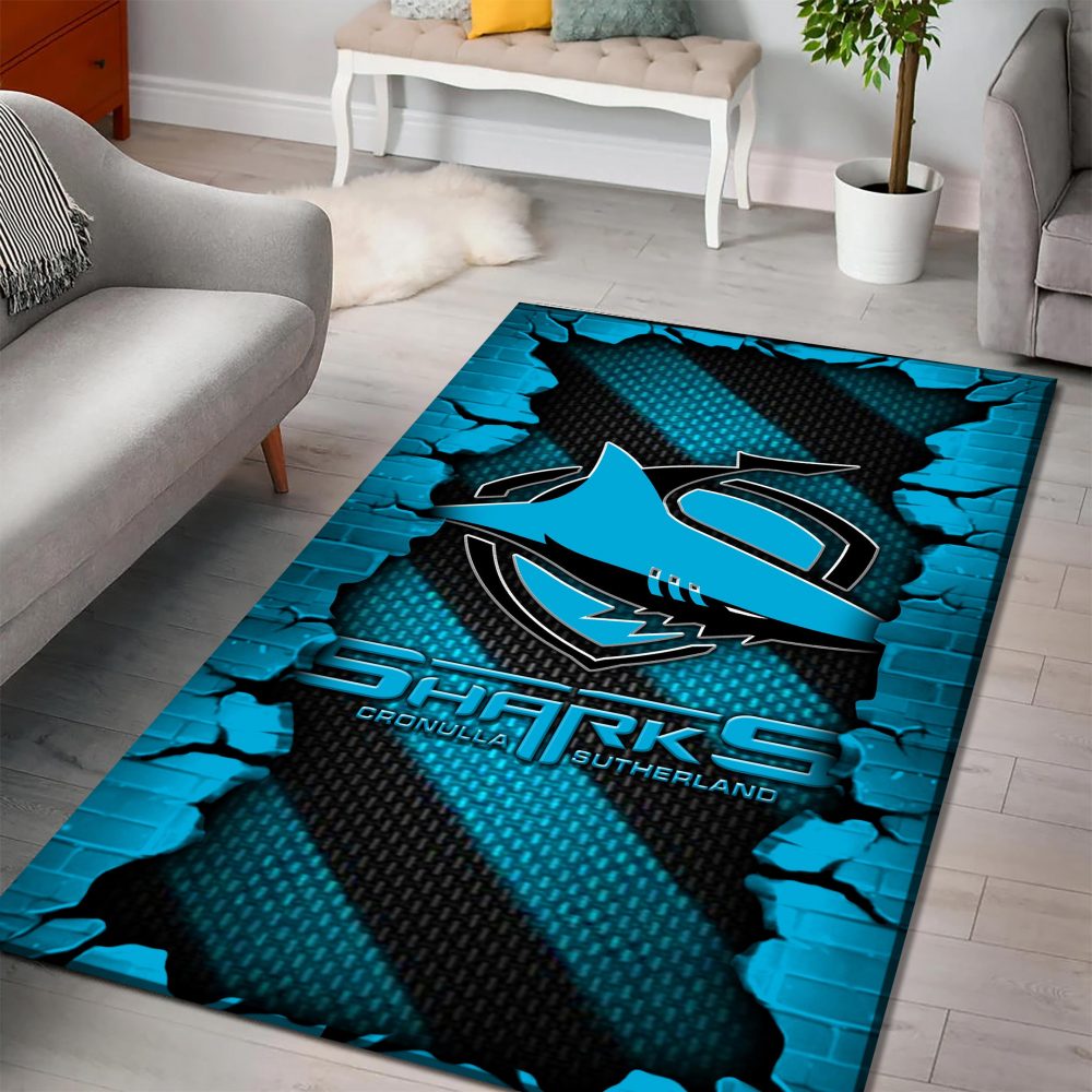 Cronulla Sharks DMHF1052 Multicolor Rug